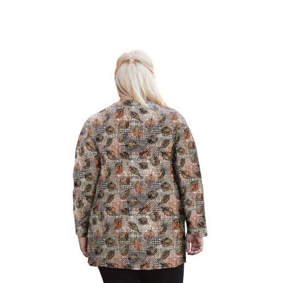 NEW ON THE PLUS SIDE print layla twofer top - plus in leaf plaid - Picture 2 of 2